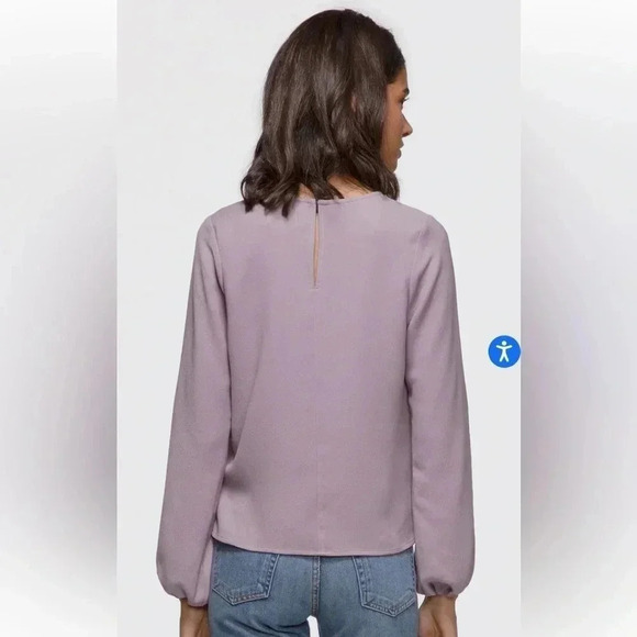 Anthropologie Greylin Chelsea Faux Wrap Top Long Sleeve Lilac - Picture 2 of 10
